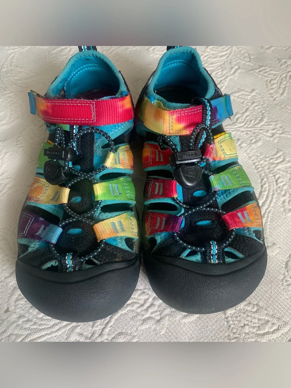 Keen Newport H2 Rainbow Tie Dye Big Kids' Size 2 Outdoor Water Sandal Shoes